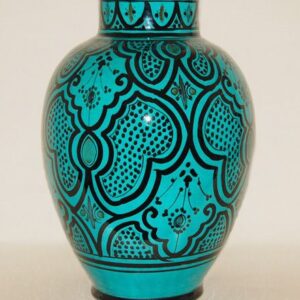Moroccan Hand-Painted Vintage Majolica Pottery Vase