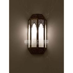 Moroccan Silver Metal Handcrafted Wall Lamp - Vintage Style