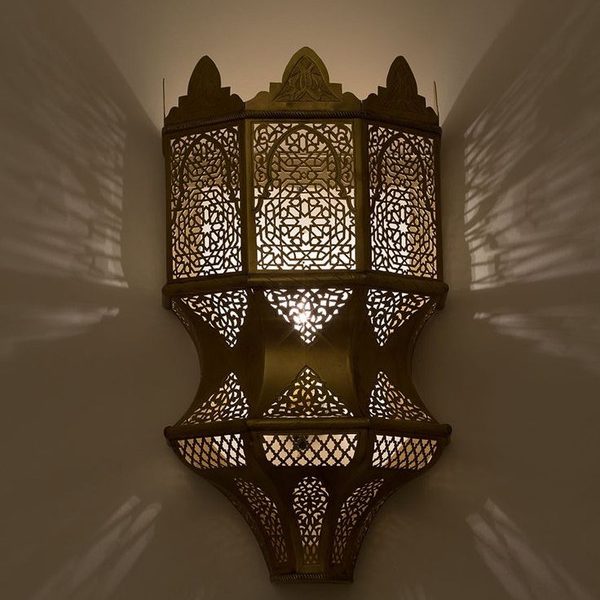Moroccan Silver Handcrafted Wall Lamp - Elegant Indoor and Outdoor Lighting