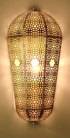 Moroccan Handcrafted Silver Metal Wall Lamp with Versatile Designs