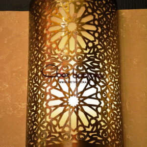Moroccan Silver Metal Pendant Wall Lamp - Handcrafted Beauty