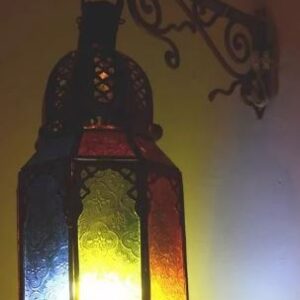 Moroccan Silver Metal Handcrafted Wall Lamp - Exquisite Indoor/Outdoor Pendant