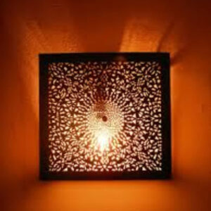 Moroccan Silver Wall Lamp - Handcrafted Silver Metal Pendant