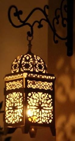 Moroccan Style Handcrafted Silver Metal Wall Lamp