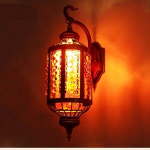 "Moroccan Silver Metal Handcrafted Wall Lamp - Vintage Charm & Elegance"