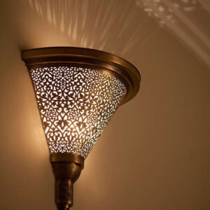 Moroccan Silver Metal Pendant Wall Lamps | Handcrafted Vintage Lighting