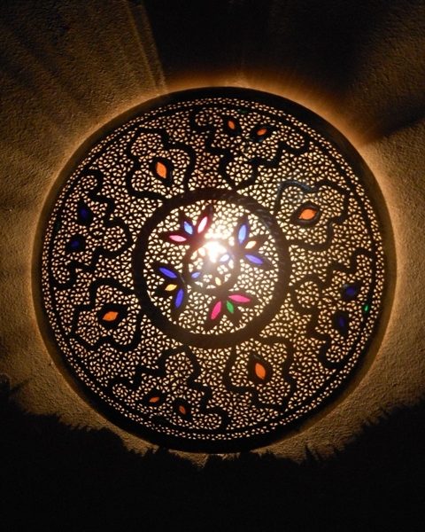 Moroccan Silver Metal Pendant Wall Lamps