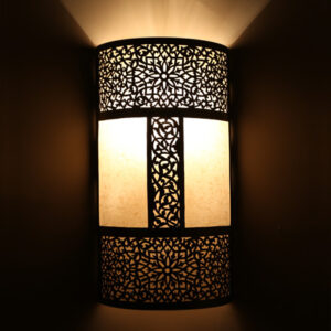 Moroccan Silver Metal Vintage Wall Lamp