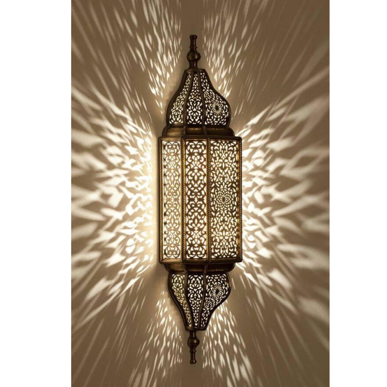 Moroccan Handcrafted Silver Wall Lamps - Vintage Indoor & Outdoor Lighting