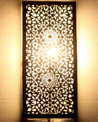 Elegant Moroccan Silver Metal Wall Lamp - Handcrafted Pendant Lighting
