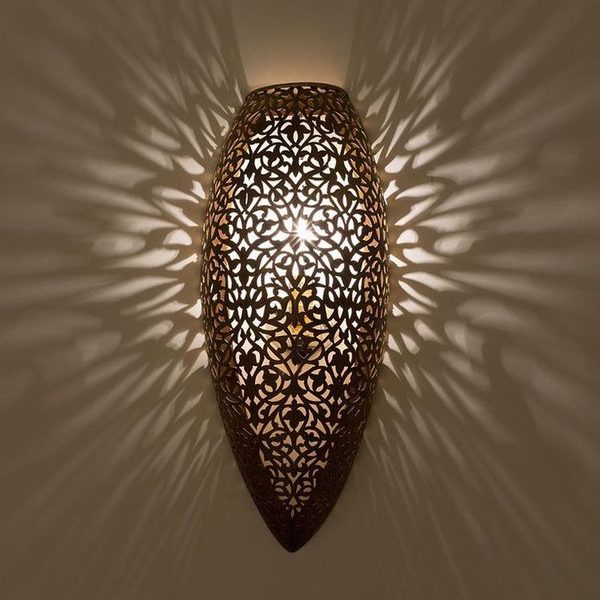 Moroccan Silver Metal Pendant Wall Lamp - Timeless Elegance