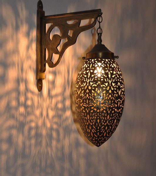 Moroccan Silver Metal Wall Lamps - Vintage Charm and Elegance