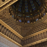 Moroccan Wood Ceiling with Geometric and Floral Designs
