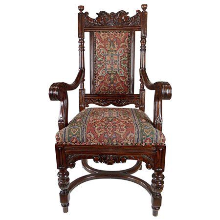 Exquisite Handcrafted Mahogany Wood Chair from Moroccan Collection