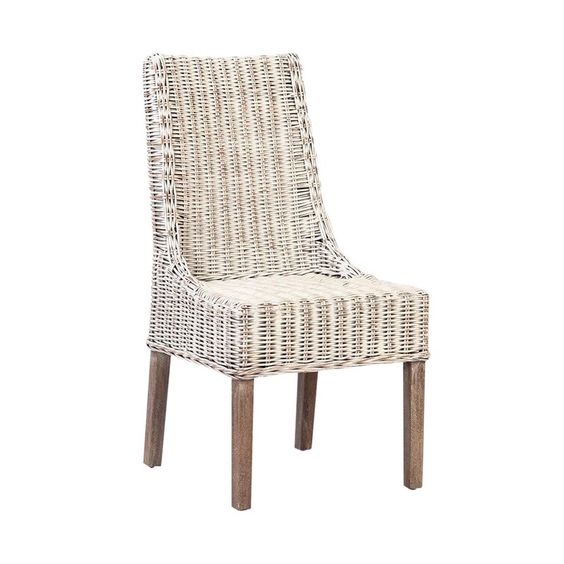 Vintage Moroccan High-Back Rattan Wood Chair 107