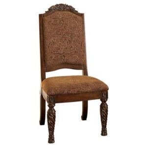 Moroccan Floral Wood Chair - Handcrafted Teak Furniture
