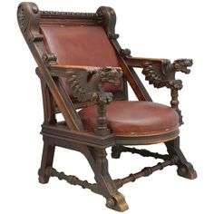 Luxurious Moroccan Wood Chair with Camel Bone Accents