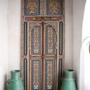 Moroccan Handcrafted Wood Double Door | High-Quality Solid Wood