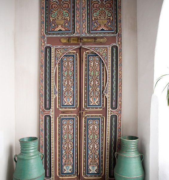Moroccan Handcrafted Wood Double Door | High-Quality Solid Wood