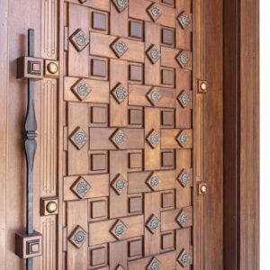 Moroccan Pattern Wood Door - Handcrafted, Elegant & Durable