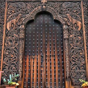 Moroccan Antique Double Wood Door 120 - Solid Customizable Design