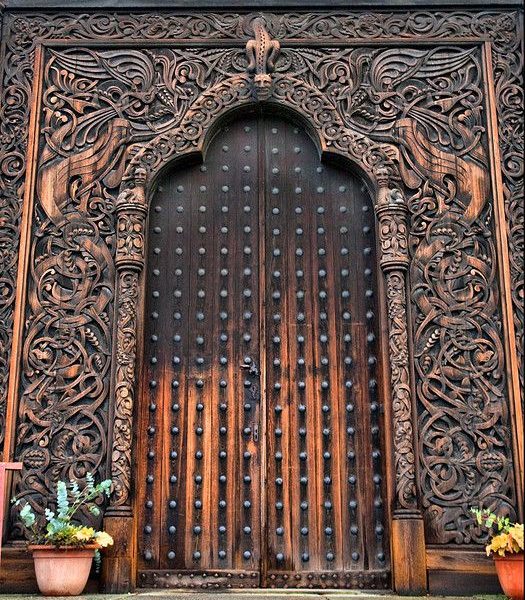 Moroccan Antique Double Wood Door 120 - Solid Customizable Design