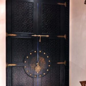 Elegant Hand-Carved Moroccan Wood Door 131 - High-Quality, Durable craftsmanship