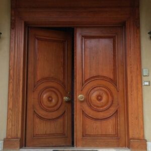 Luxury Moroccan Wood Double Door - Handcrafted Elegance