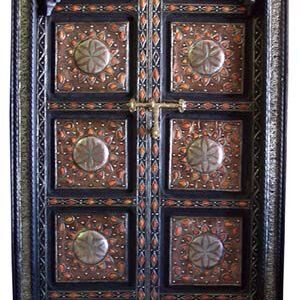 Vintage Moroccan Hand-Carved Wood Door | Premium Craftsmanship