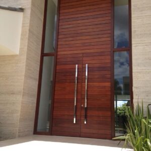 Elegant Modern Mahogany Front Door with Sidelites