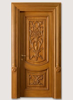 Light Oak Custom Moroccan Wood Door - Durable & Elegant