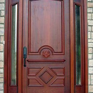 Elegant Mahogany Front Door with Sidelites | Premium Quality