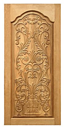 Luxury Handcrafted Wood Door with Moroccan Influence