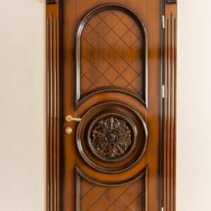 Exquisite Stained Wood Door for Modern Interiors - Handcrafted Moroccan Luxury