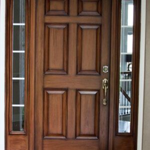 Premium Wood Front Door with Sidelites - Handcrafted in Morocco