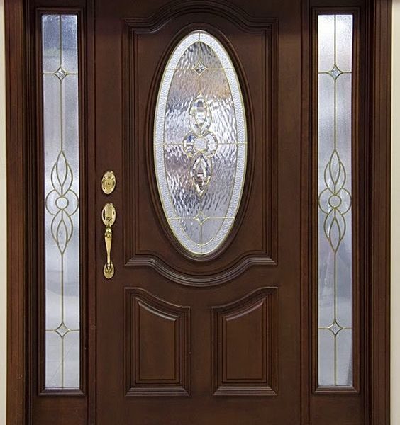 Dark Wood Front Door with Sidelites | Luxury Moroccan Craftsmanship