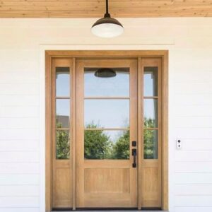 Elegant Wood Front Door with Sidelites | High-Quality Craftsmanship