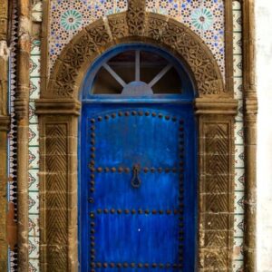 Blue Vintage Moroccan Solid Wood Door - Handcrafted High-Quality Beauty