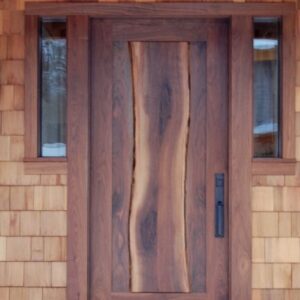 Luxury Mahogany Vintage Front Door with Sidelites - Moroccan Craftsmanship