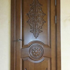 Luxury Hand-Carved Moroccan Wood Door