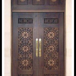 Hand-carved Traditional Moroccan Wood Double Door | High-Quality Craftsmanship