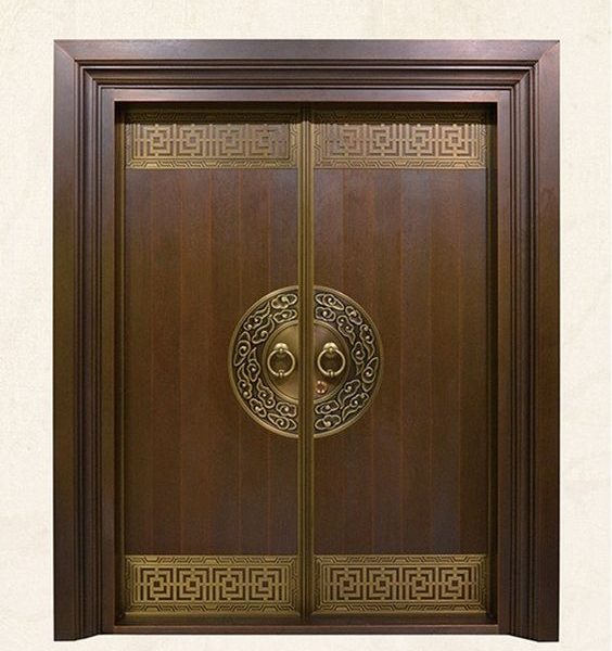 Luxurious Moroccan Hand-Carved Wood Door