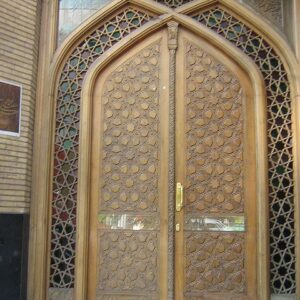 Hand-Carved Moroccan Wood Double Doors for Interior & Exterior