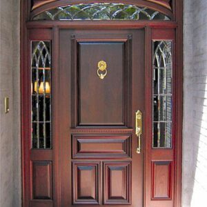 Mahogany Wood Front Door with 2 Sidelites | Premium Craftsmanship