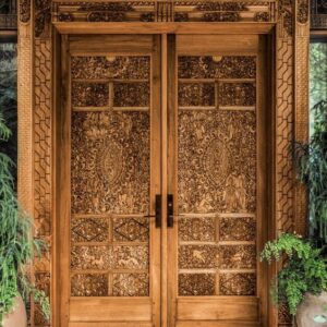 Majestic Moroccan Hand-Carved Double Wood Doors