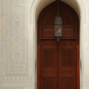 Moroccan Arched Wood Door - Premium Solid Wood Crafted Entrance