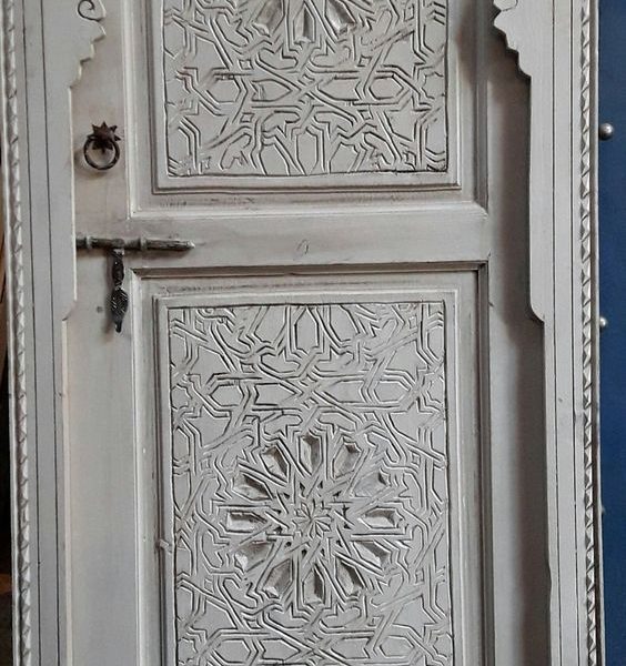 Traditional Moroccan Arched Wood Door for Interior & Exterior Spaces