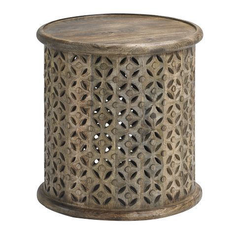 Moroccan Handcrafted Wood Table with Custom Engravings