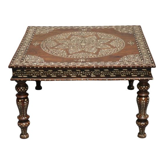 Handcrafted Moroccan Wood Table - Exotic Artisanal Furniture