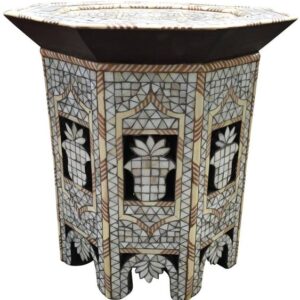 Hand-Painted Moroccan Wood Table | Vintage Charm